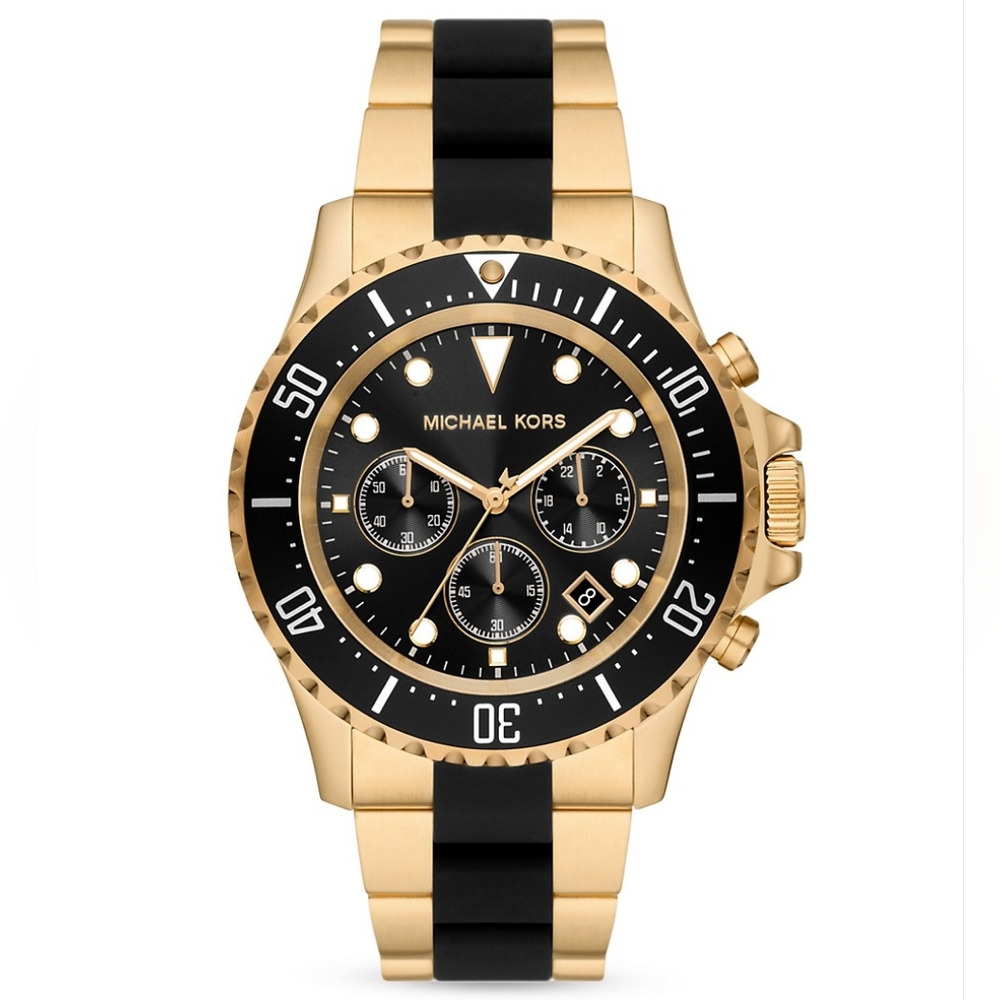 Michael Kors Everest Chronograph Two-Tone Goldtone Stainless Steel & Silicone